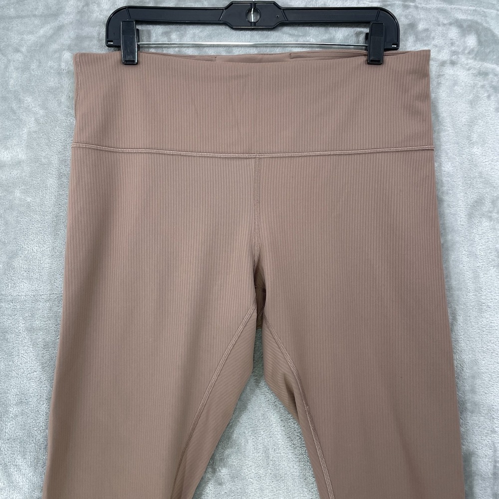 Lululemon Wunder Train High-Rise Ribbed Tight 28" Size 14 LW5GN4S Tan Brown - Picture 2 of 9